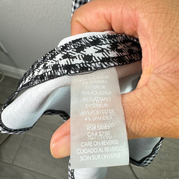 Calvin Klein Womens Houndstooth Mermaid Pencil Midi Dress Size 8 - Picture 7 of 12